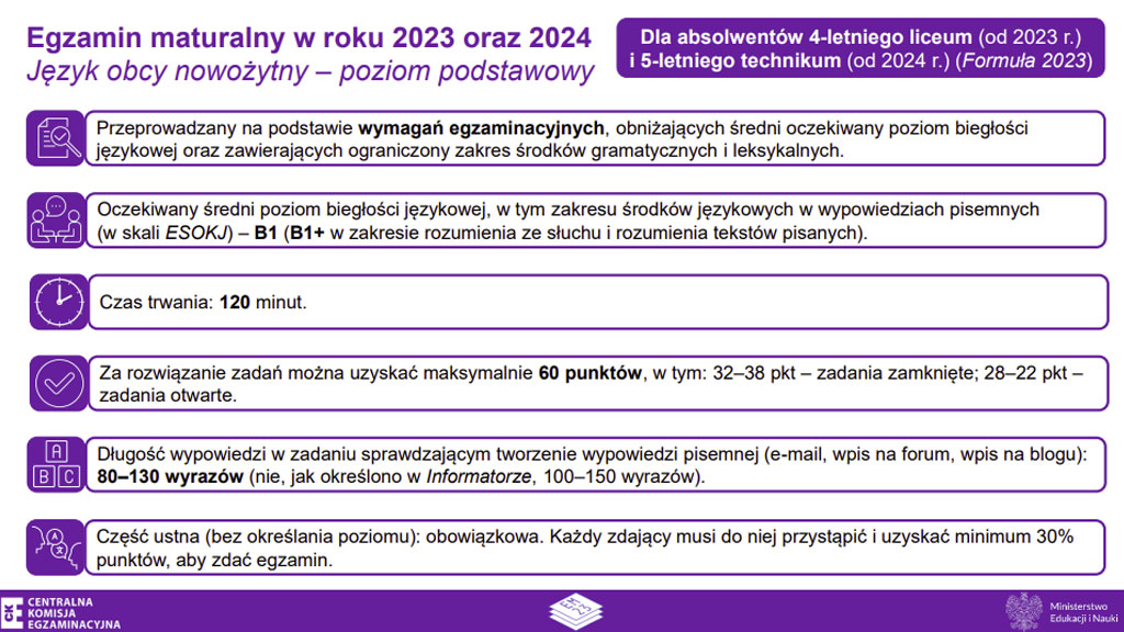 matura języki zmiany 2024